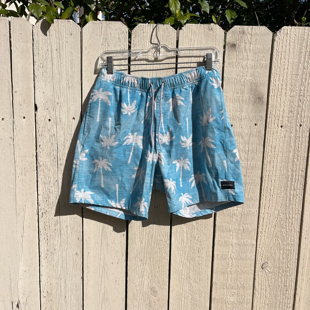 Men's Blue Palm Tree Swim Shorts